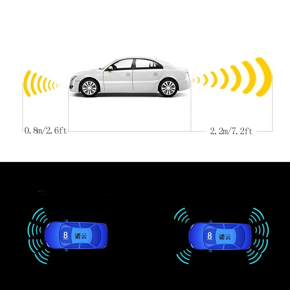 Kit sensori parcheggio Sensore di parcheggio auto con monitor retromarcia automatico Parktronic 8 sensori rilevamento radar Display retroilluminato Kit