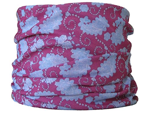 Braga para el cuello, pañuelo de microfibra multifunción, diseño de rosa oscuro