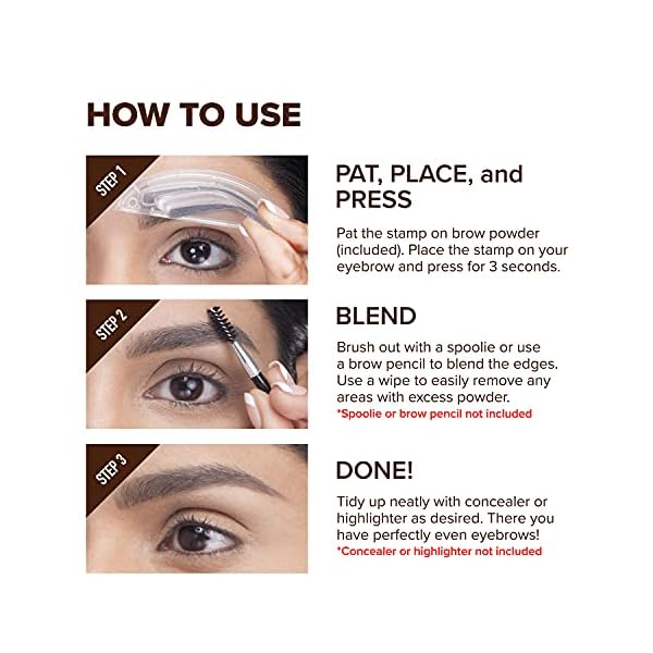 Kiss i-envy brow stamp kit Dark brown Makeup, 1 Count