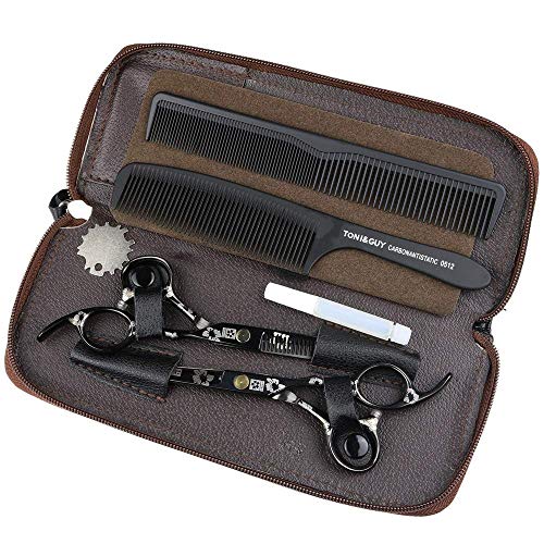 GLG-GLG Japan 440C Steel Hairdressing Scissors Black Professional Hairdressing Tools 5.5 Inch Cherry