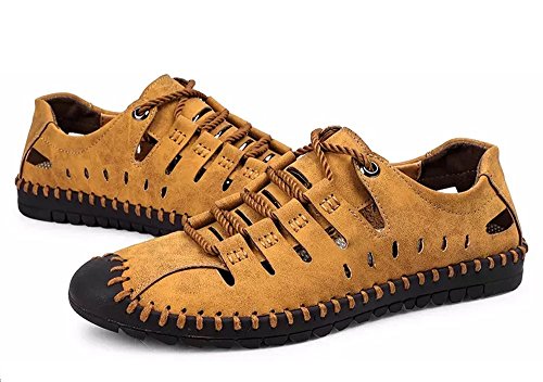 Asifn Men's Sport Sandals Outdoor Leather Fisherman Breathable Summer Casual Shoes Walking Beach Travel
