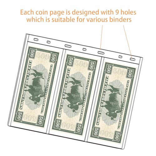 Hojas para Colección de Billetes 3 Bolsillos 10 Hojas miniatura 3