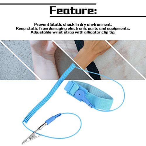 ESD Krokodillenklem polsband Antistatische ontladingsband Aarding Statische schokpreventie Zachte elastische band voor… - Image 4