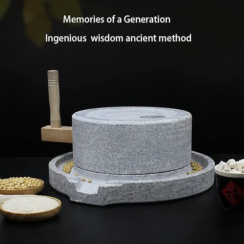 Miniatura 3 de Molinillo de piedra manual de pasta de harina de trigo de grano, molinillo de piedra de granito de tofu original de leche de soja y sésamo,