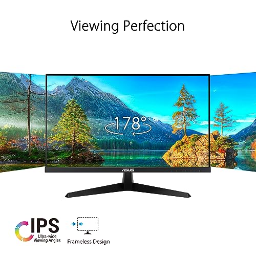 Image of ASUS 22 inch (21.45 inch viewable) 1080P Eye Care Monitor (VY229HE) - Full HD, IPS, 75Hz, IPS, 1ms, Adaptive-Sync, Eye Care Plus Technology, Color Augmentation, Rest Reminder, HDMI, VGA, VESA Wall Mountable