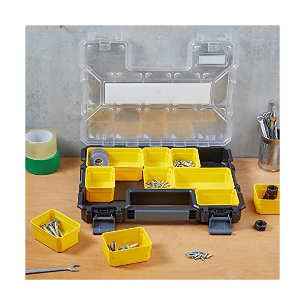 Stanley FatMax Werkzeug-Profi-Organizer (44.6 x 7.4 x 35.7 cm, flache Fächer, mit Klappdeckel und Kunststoffschnallen… – Bild 13