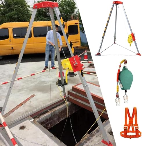 Zestaw statywu o ograniczonej przestrzeni, regulowany podnoszenie z zabezpieczeniem przed upadkiem i uprzężą, wciągarka 544.3 kg aluminiowy wytrzymały stabilizator ratunkowy
