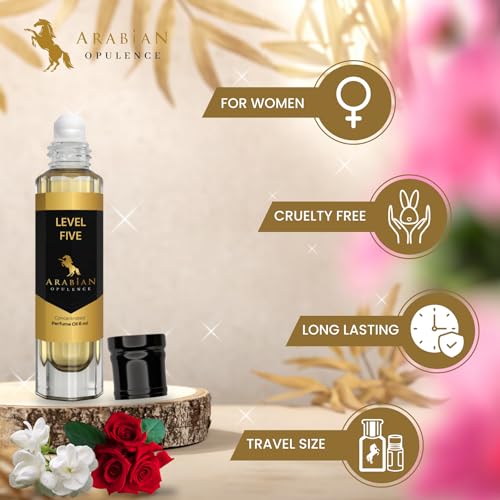 Arabian Opulence FR70 LEVEL FIVE Roll-on Perfume Oil | Concentrated Fragrance Body Oil | Long Lasting Oil Based Perfume for Women | Travel Size Alcohol-Free Soft Perfume Oil Bottle (6ml) - Image 6