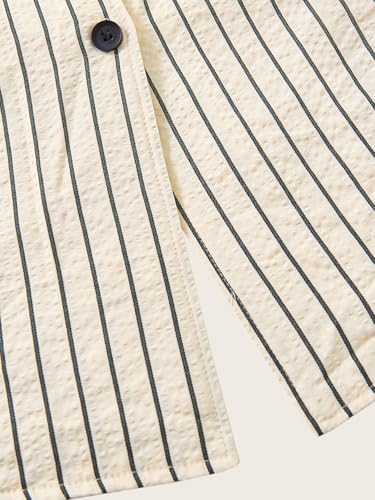 Women's Striped Halter Vest Top Tie Backless Button Up Split Hem Party Club Tops4