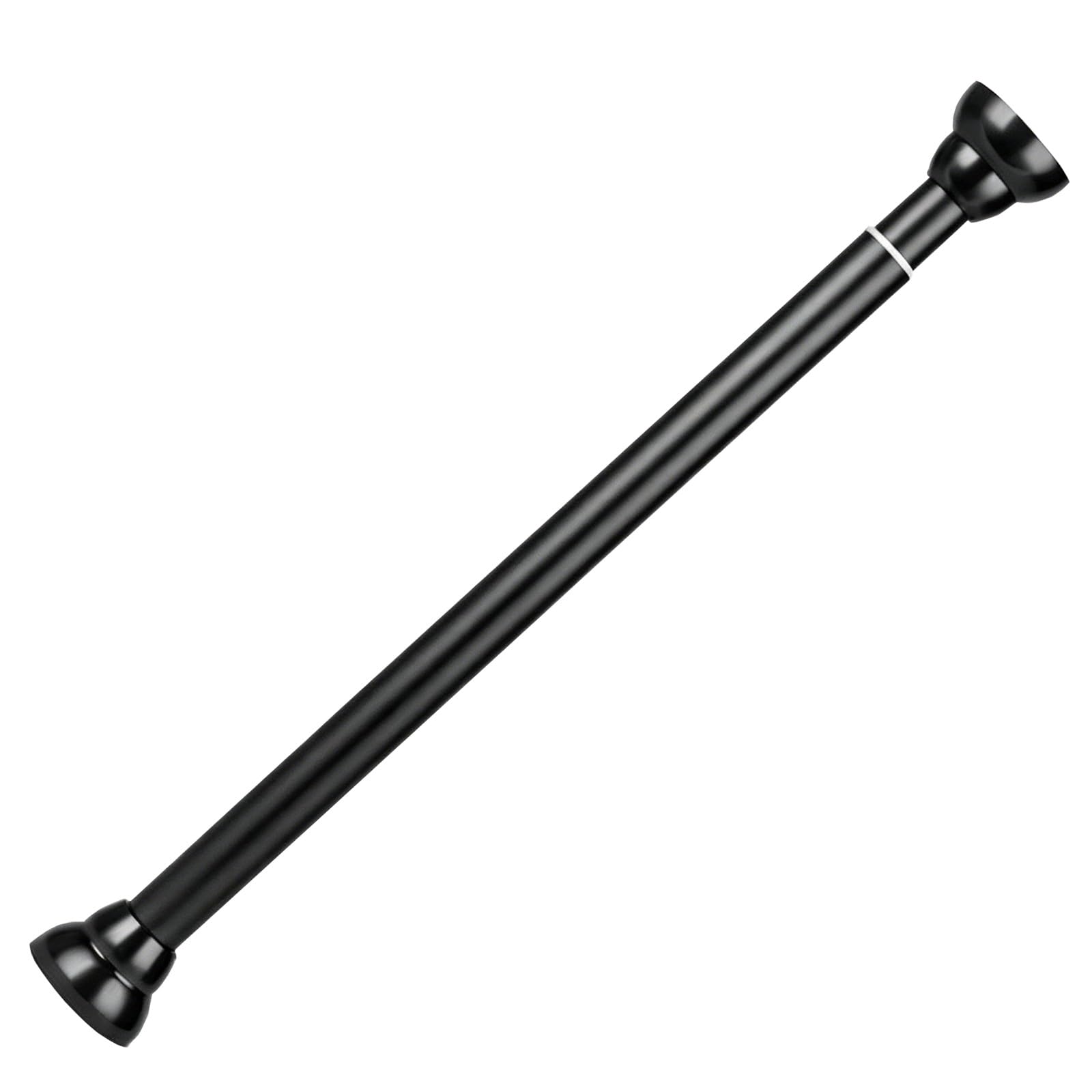 304 Stainless Steel Shower Curtain Rod, Extendable 10" to 90", Non Slip Pads, No Drill for Living Room Bedroom Bathroom Closet Kitchen Laundry Room(Black,148-230cm/58-90in)