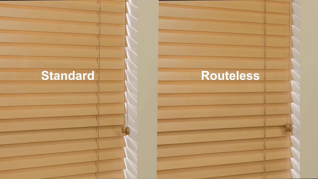 Bravada Routless Economy Line Custom Cordless 2 Inch Faux Wood Blinds, 24Wx36L, White