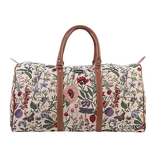 Bolsa de Viaje Grande de Moda Signare para Mujer en Tela de Tapiz Bolsa de Viaje para el Fin de Semana Jardín por la mañana