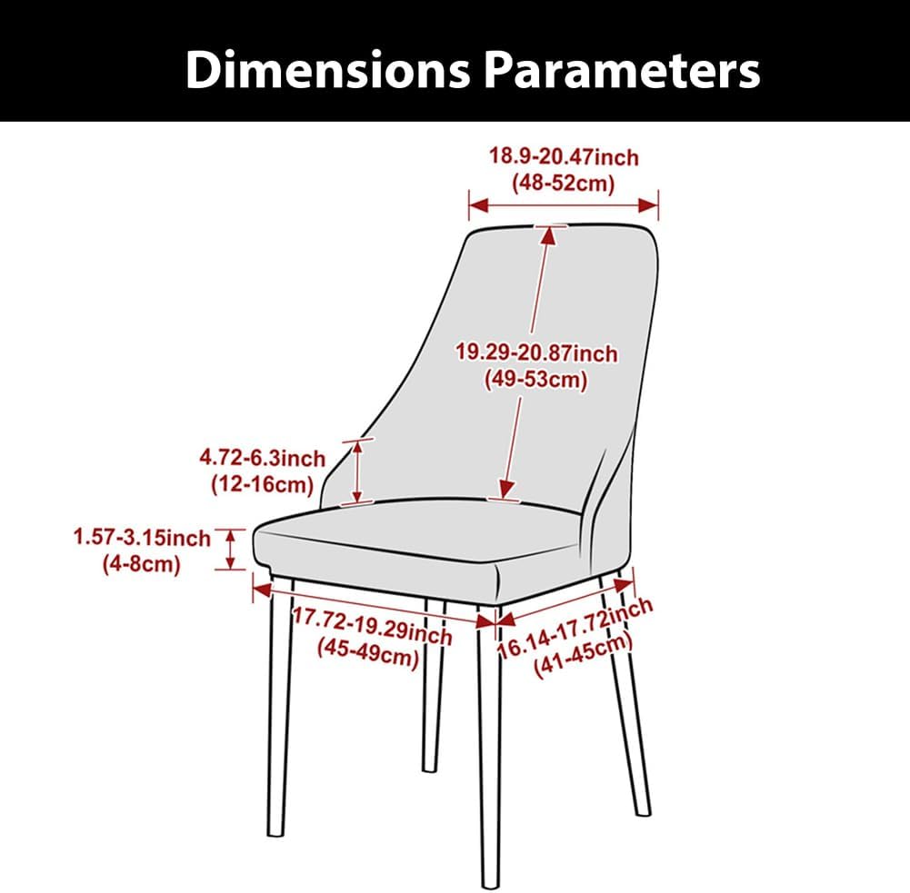 Kitchen Counter Height Chairs Covers, Curved Back Dining Chair Cover with Arms, Stretch Wingback Side Chair Slipcover, for Home Decor,Red,4PCS