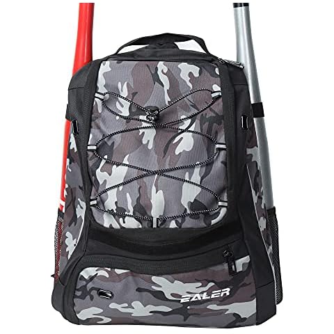 EALER Baseball Bat Bag - Backpack for Baseball, T-Ball & Softball Equipment for Youth and Adults | Holds Bat, Helmet, Glove, & Shoes |Shoe Compartment & Fence Hook(Camo-purple) Cover