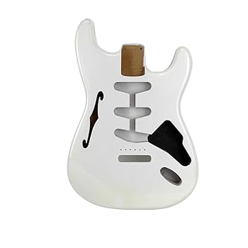 ホワイト ソリッドボディ エレキギター Amazon | アルダーウッド ホワイト シンライン エレキギター