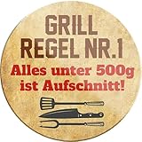 schilderkreis24 – Divertido mensaje «Grill Regla nº 1 500 g de corte!» Imán decorativo para nevera, 8 x 8 cm