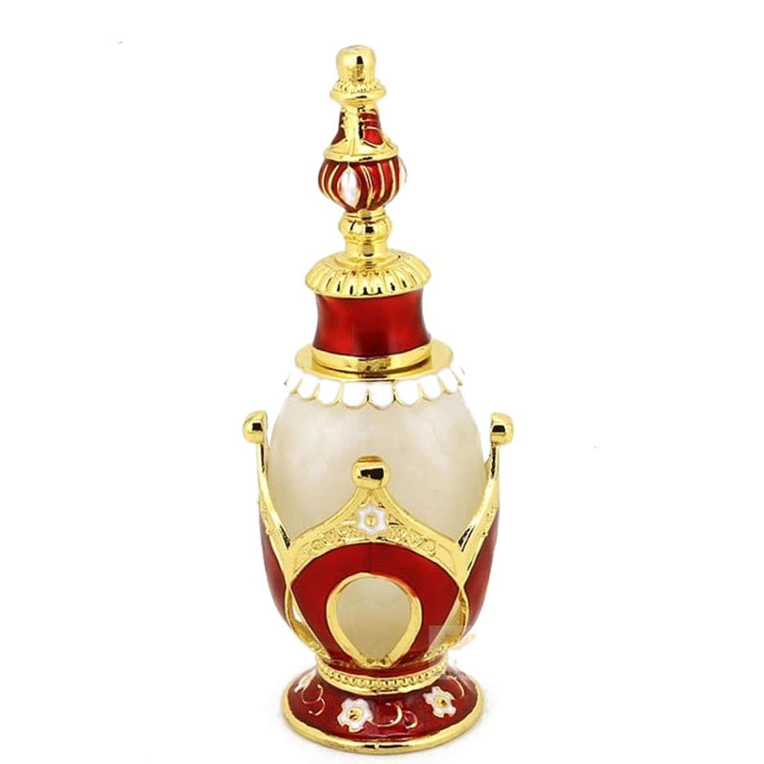 0.67oz Crown Shape Creative Perfume Bottle Metal and Glass Perfume Bottle Refillable Empty Aromatherapy Essential Oil Bottle (Red)-image-40