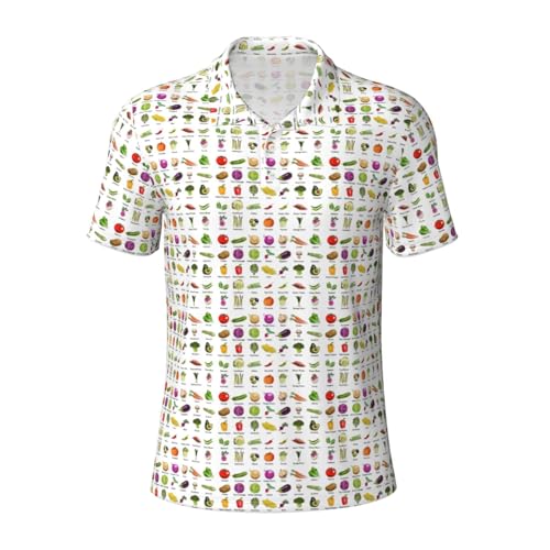 Polo à manches courtes pour homme avec imprimé légumes chic
