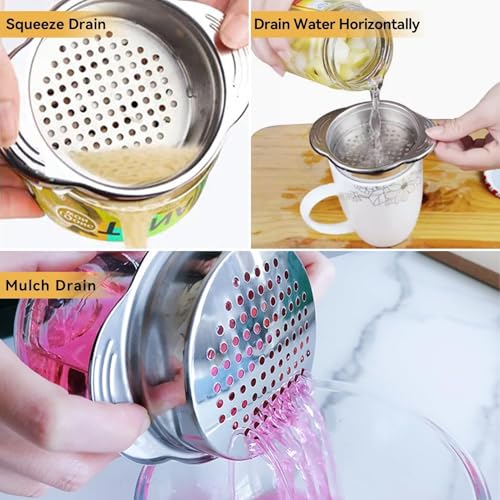 Colador para lata de atún de acero inoxidable 2 piezas miniatura 2