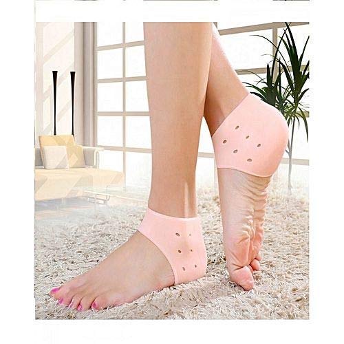 Snowpearl Silicone Gel Heel Socks for Dry Hard Cracked Heel Repair Pad Pain Relief, Cushion Support, Foot Care, Ankle Protection,for Men and Women (Free Size, Skin, 1 Pair) by Snowpearl