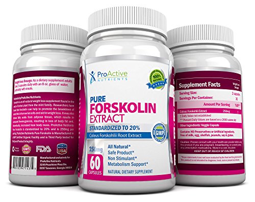 Forskolin Fat Burner- Fastest Acting Coleus Forskohlii Supplements - 250 Mg Premium. Free