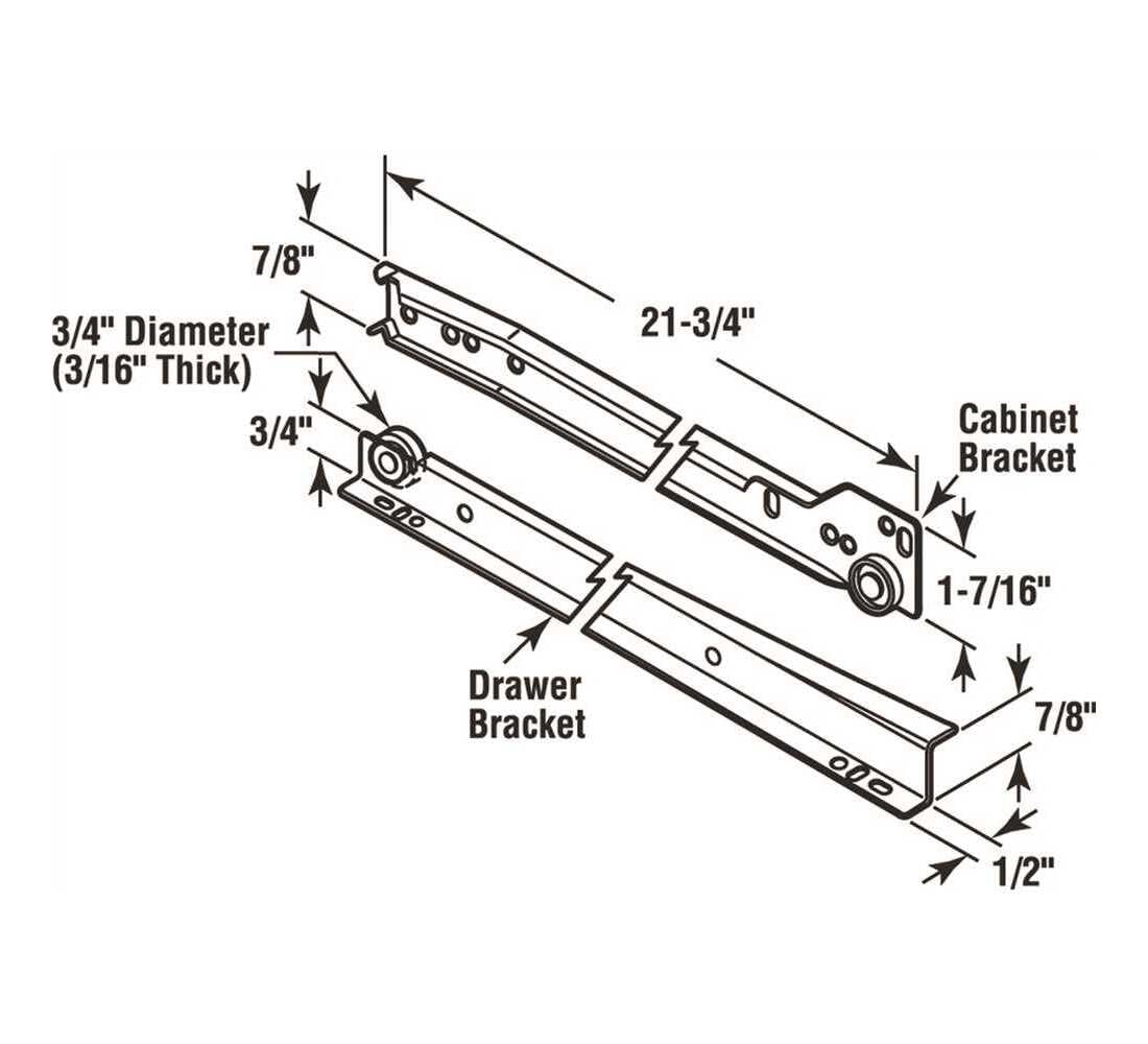 Prime-Line MP7213 Bottom Mount RV and Mobile Home Drawer Slides, White (1 Set)