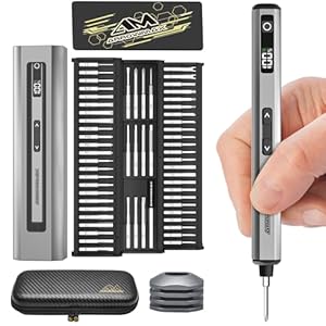 ARROWMAX Elektrische mini-schroevendraaier, 60-in-1 precisie-elektrische schroevendraaierset met magnetische bits, 5 koppelmodi, draadloze schroevendraaier reparatiegereedschapset voor telefoon,