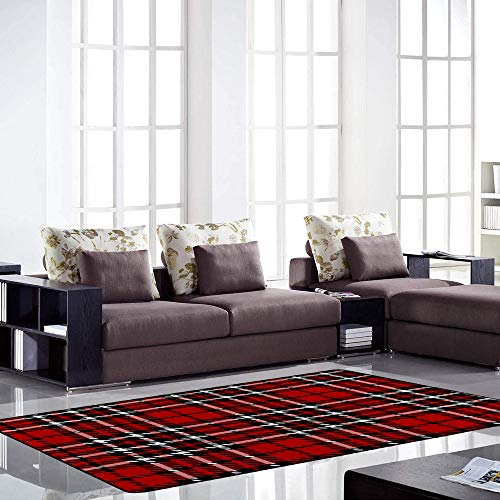 Tapis écossais anti-tache Ruchen tapis durable facile à nettoyer