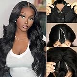beautkol V Part Wig Human Hair Body Wave Upgrade U Part Human Hair Wig With Clips Brazilian Virgin 100% Human Hair VPart Wigs Human Hair For Black Women Glueless Beginner Friendly Body Wave 18Inch