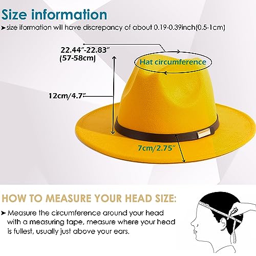 Image of Fedora Hats for Men Wide Brim Panama Hat with Classic Belt