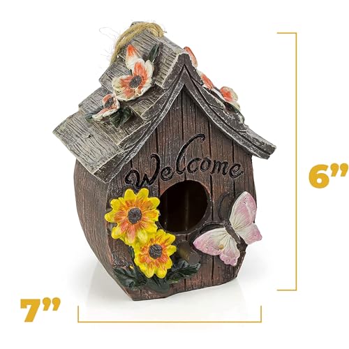 image for Dawhud Direct Hanging Bird Houses for Outside, Hand-Painted Bird House