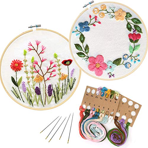Unime Full Range of Embroidery Starter Kit with Partten, Cross Stitch Kit Including