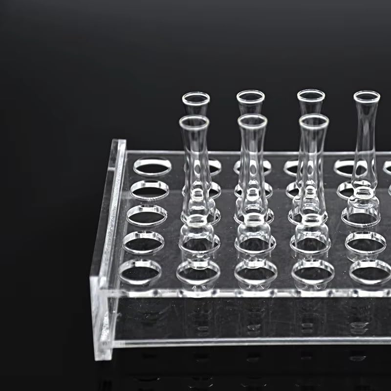 Transparent Ampoule Stand Sample Bottle Holder - 50-Well Rack for 1ml to 20ml Injection Bottles - 5x10 Arrangement(20ml)