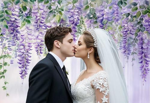 Fondo fotográfico morado para bodas 8x6 pies miniatura 3