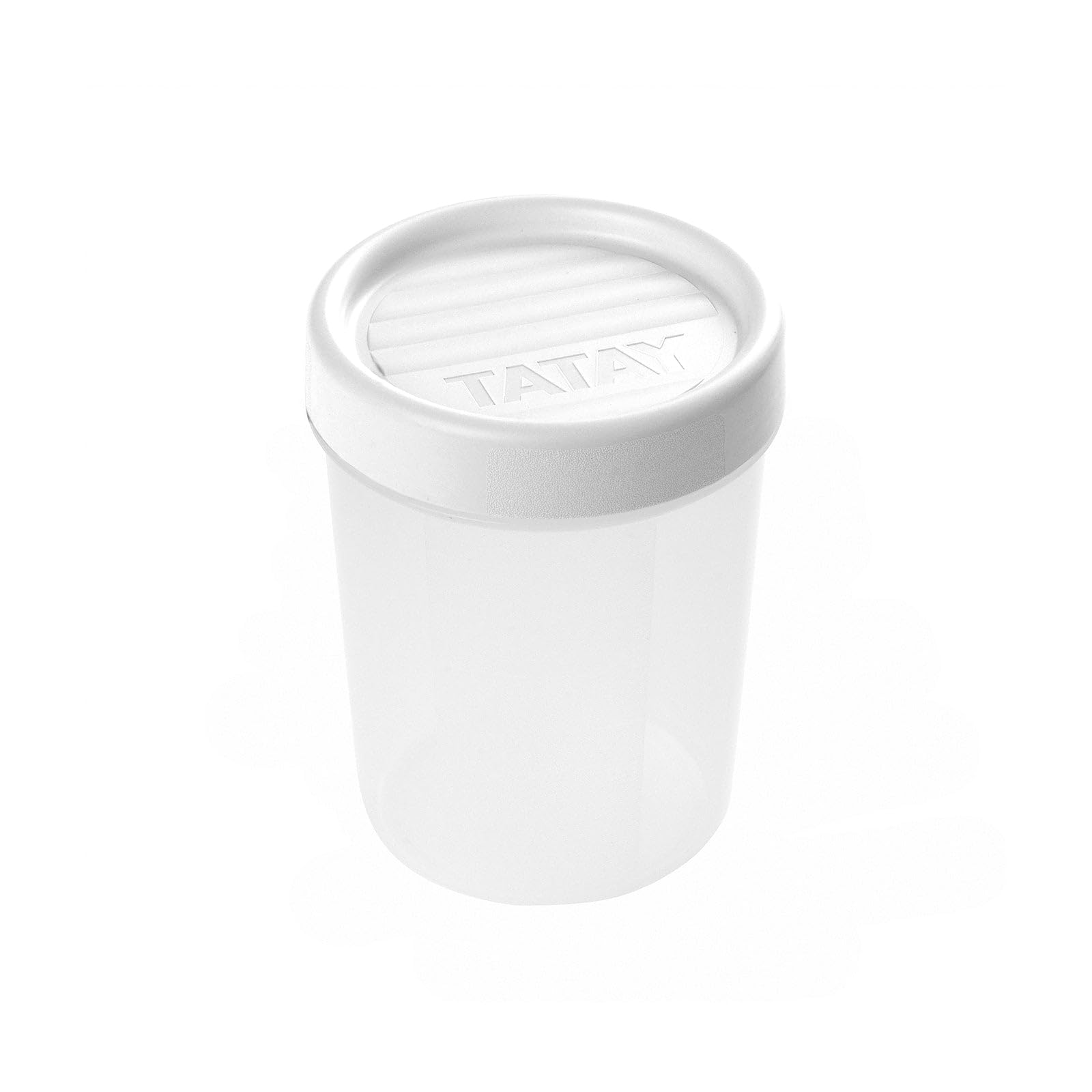 Tatay White Food Container 0.4L Twist | Screw-Top Lid | Plastic Food Containers With Lids | Microwave, Dishwasher, Fridge & Freezer Safe | Bpa-Free Plastic | 8.5X8.5x11.1 Cm,