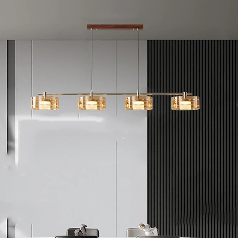 XAZLBIW Lámpara Colgante LED para Dormitorio, iluminación de Interior, lámparas de Techo, decoración de salón (4 Luces Doradas, Blanco cálido).