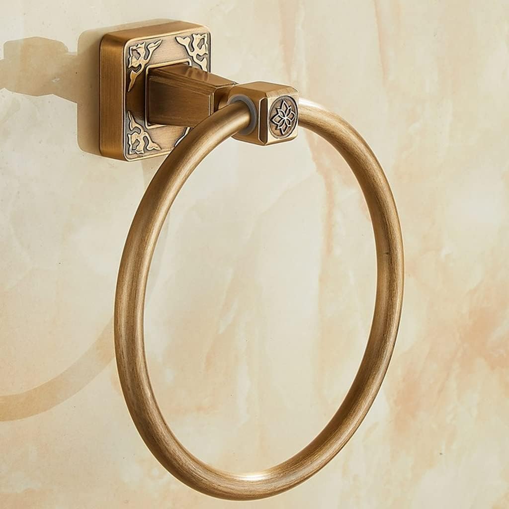 Solid Aluminium Wall-Mounted Round Antique Brass Color Towel Ring, New Bathroom Towel Holder, Towel Rack for Bathroom Accessories Bathroom