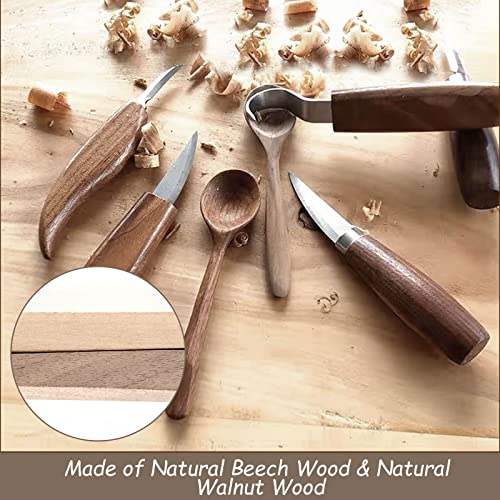 Dirbuy 6Pcs Spoon Carving Wood Blanks, Beech And Walnut Unfinished Wooden Craft For Whittling (6.2X1.6 Inch) #TOP2