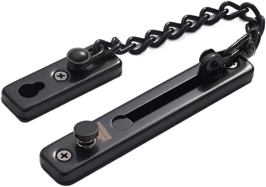 Door Chain Lock, Door Safety Chain,Door Latches Lock,Standard Security Anti-Theft Door Chain 304 Stainless Steel Slide Bolt Door Chain Latch Gate Latches Safety Door Lock