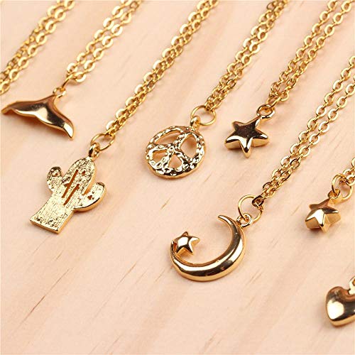 Collier oeil clé nid d'abeille chaîne clavicule acier titane doré - 3