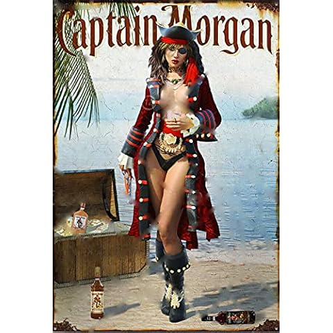 Lych eare Aperiy Captain Morgan Vintage Metal Tin Plaque Signs Man Cave Pub Club Cafe 8''x12'' Inches Cover