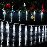 Monzana® Lichterkette Eiszapfen LED Außen Innen 10 Zapfen Weihnachten Deko Weihnachtsdeko IP44...