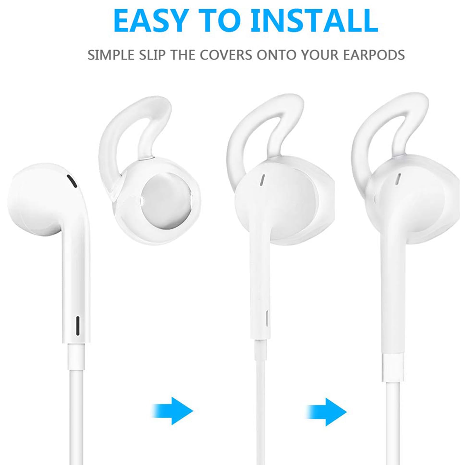 6 Paia Gommini Auricolari In Silicone Anti-Caduta Per AirPods 1/2, Con Kit Di Pulizia Incluso