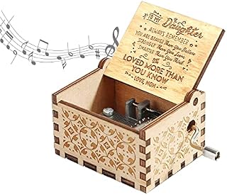 You Are My Sunshine Music Box, Wooden Hand Crank Rainbow Music Box Classic Vintage Wood Handmade Musical Boxes Best Gift for Kids, Friends, Valentine's Day/Wedding Day/Birthday (Father to Daughter)