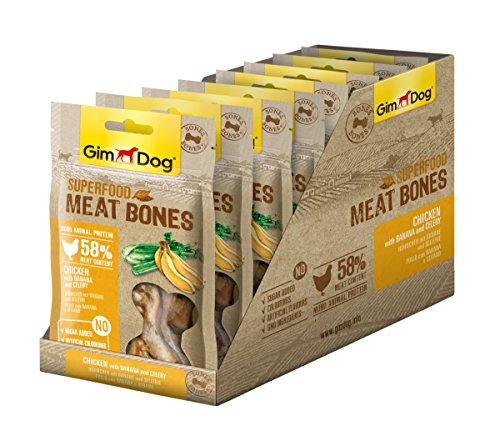 Gimdog superalimentos Meat Bones | luftgetrockneter Mono proteína Perros Snack de gallina Combina (Pack de 8, 8u00a0x 70u00a0g)