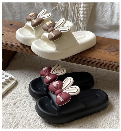 Cute Rabbit Bow Women's Summer Slipper Sandals,Non-Slip Thick Sole Home Bathroom Outdoor Indoor Comfort Sandals4