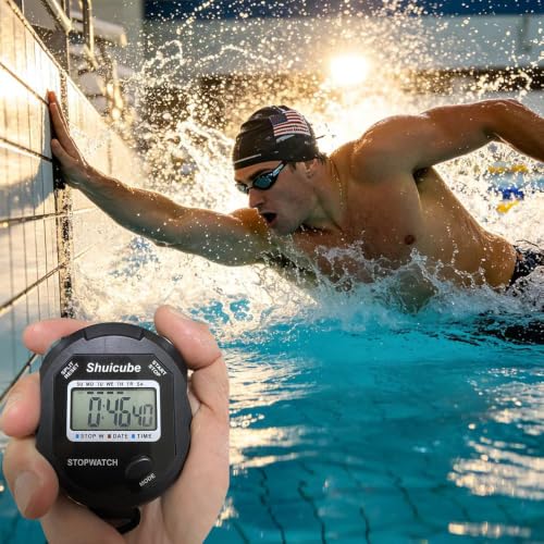 Digital Stopwatch Timer with Replaceable Battery, Large Display, Simple Stop Watch for Sports, Easy to Use Timing Tool for Coaches and Referees (Black) - Image 3