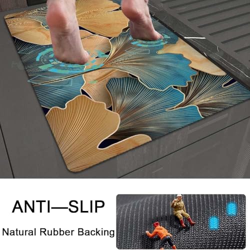 Image of FIGMENT 3D Anti-Slip Water Absorbent Bathroom Mat | Quick Dry Rectangular Bath Mat for Home, Kitchen Doorway, Office & Entryway Use | Soft, Odour-Free & Easy Clean Floor Mat (60x40 cm)