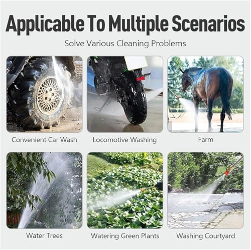 ilaa 48V High-Pressure Water Sprayer 2 Batteries, Car Washing Machine, 5M Range, Cordless Portable Electric High Pressure Washer Gun,Used for Floor Cleaning & Garden Watering (2 Batteries)