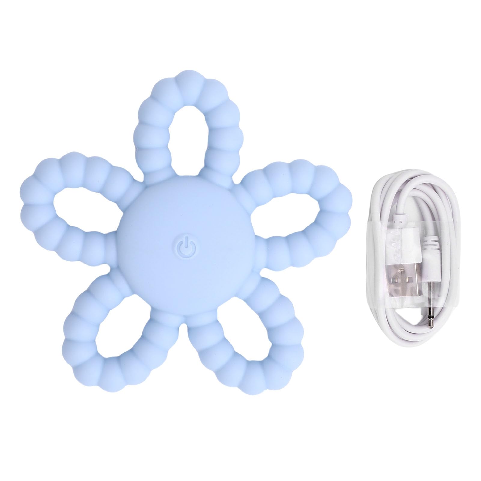 Generic Vibrating Sensory Chew Toy Textured Massage Silicone Teether Easy Grasp for Babies 6-12 Months Old, Easy to Clean (Sky Blue) — view 5